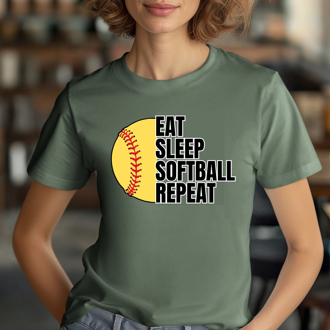 Eat Sleep Softball Repeat