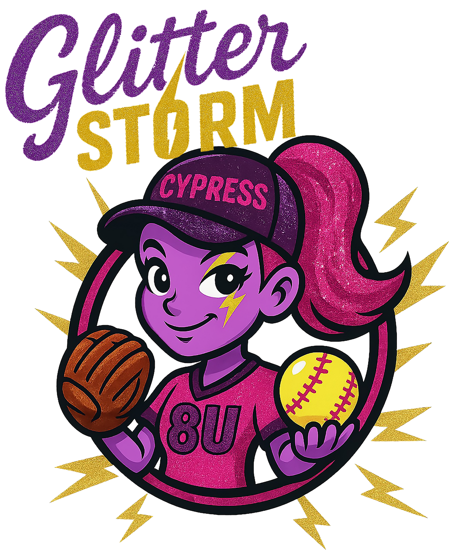 Cypress Girls Softball 8U Glitter Storm