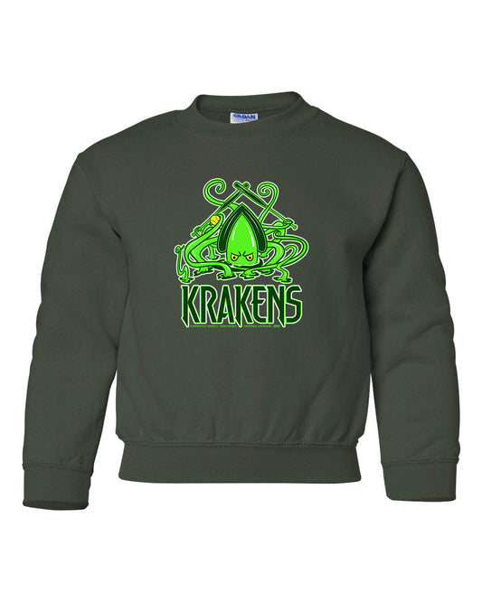 Custom Krakens Youth Crewneck Sweatshirt