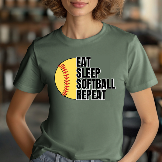 Eat Sleep Softball Repeat